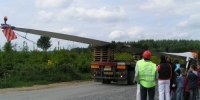 Arrivée d'une pale de 40m sur le chantier